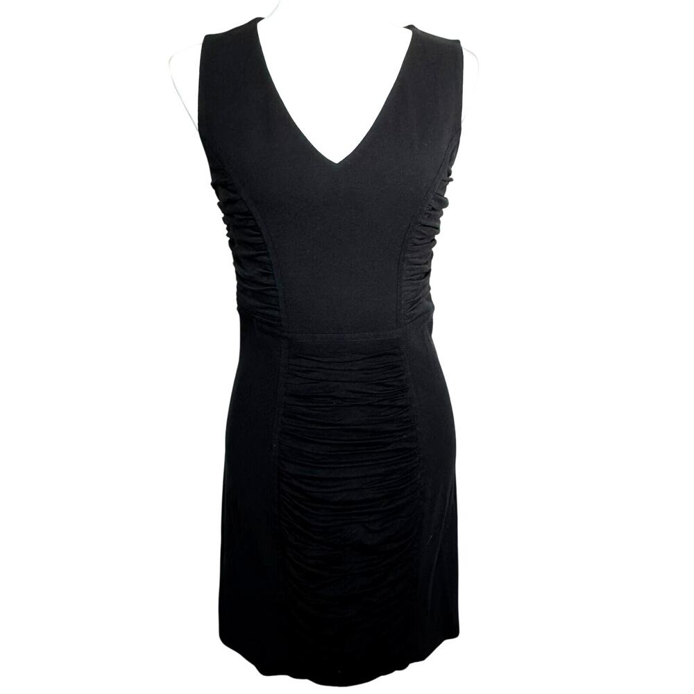 DIANE VON FURSTENBERG Size 4 Black Stretch Bodycon Alannah Ruched‎ Mini Dress